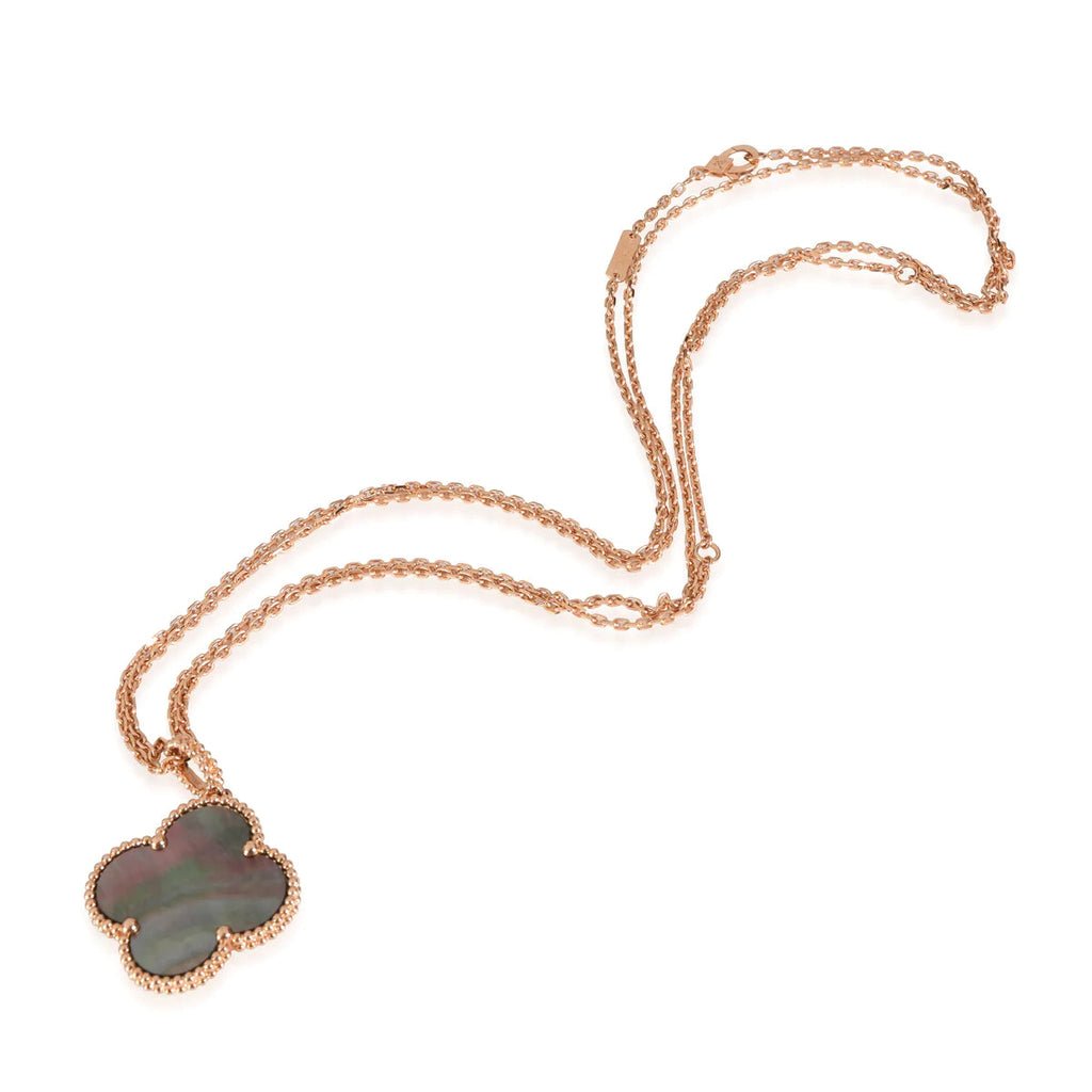 Miro CLOVER 25MM GOLD DARK MOP BIG CLOVER NECKLACE