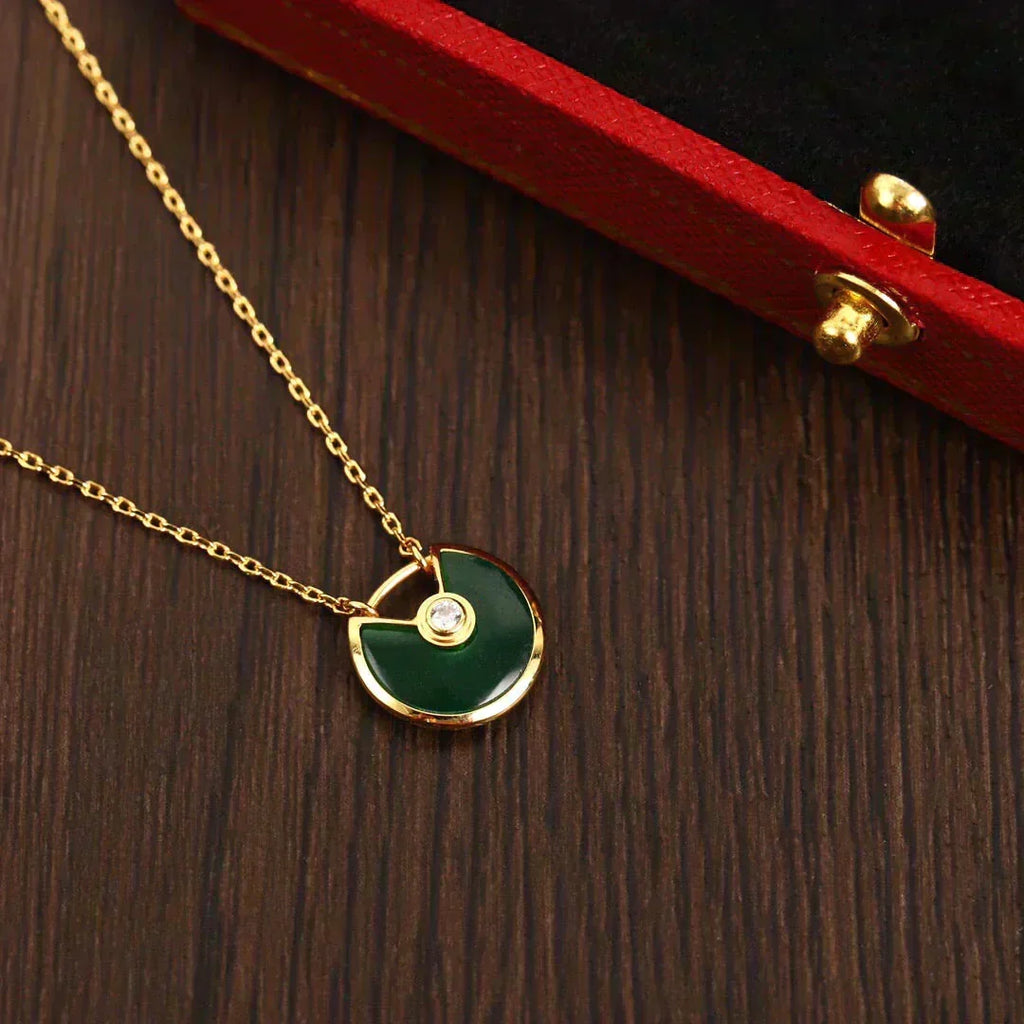 Miro AMULETTE GOLD MALACHITE NECKLACE