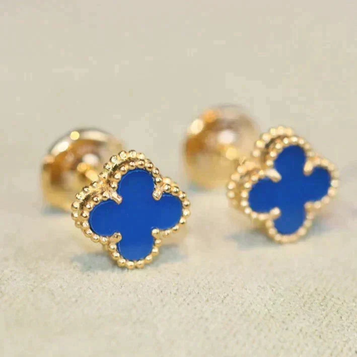 Miro CLOVER MINI 9.5MM TURQUOISE EARRINGS