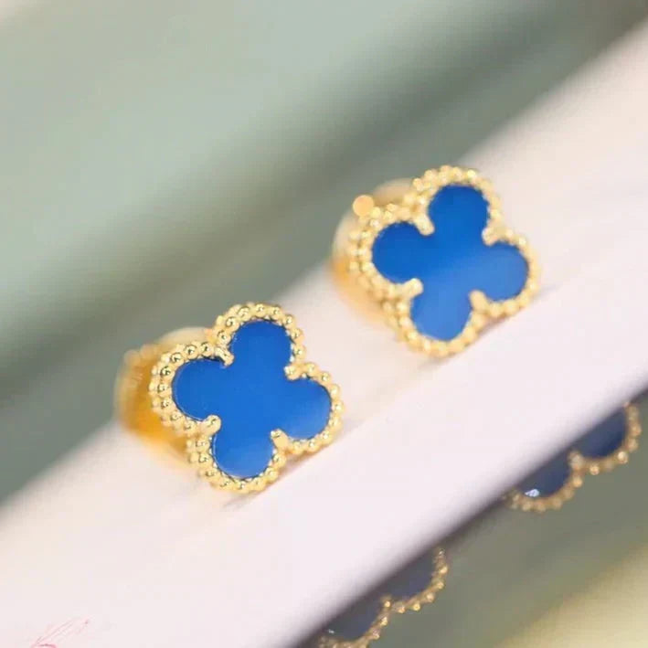 Miro CLOVER MINI 9.5MM TURQUOISE EARRINGS