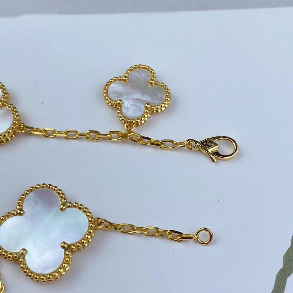Miro MAGIC CLOVER MOP GOLD BRACELET 5 MOTIFS