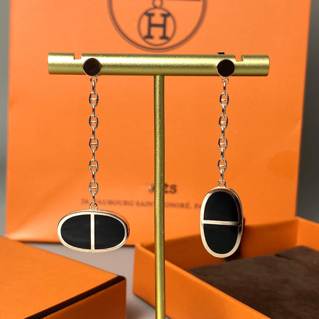 Miro CHAINE VERSO BLACK CERAMIC EARRINGS