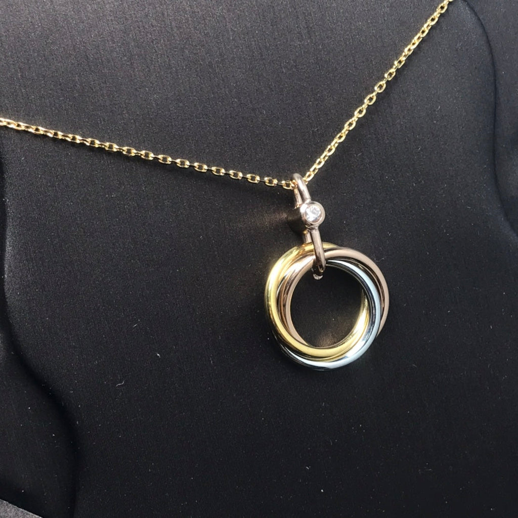 Miro TRINITY SILVER GOLD PINK GOLD NECKLACE