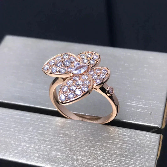 Miro BUTTERFLY PINK GOLD DIAMOND RING