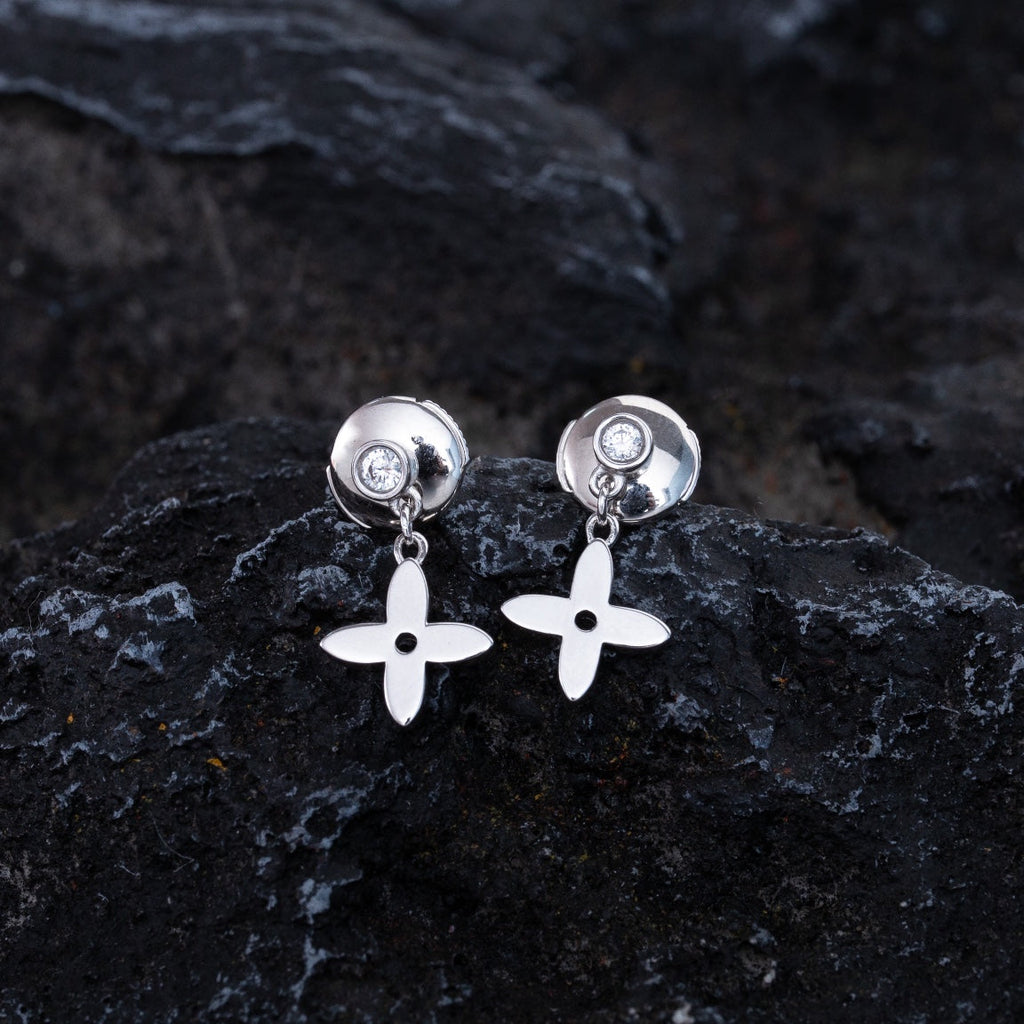 Miro VIDYLLE SILVER DIAMOND MINI DROP EARRINGS
