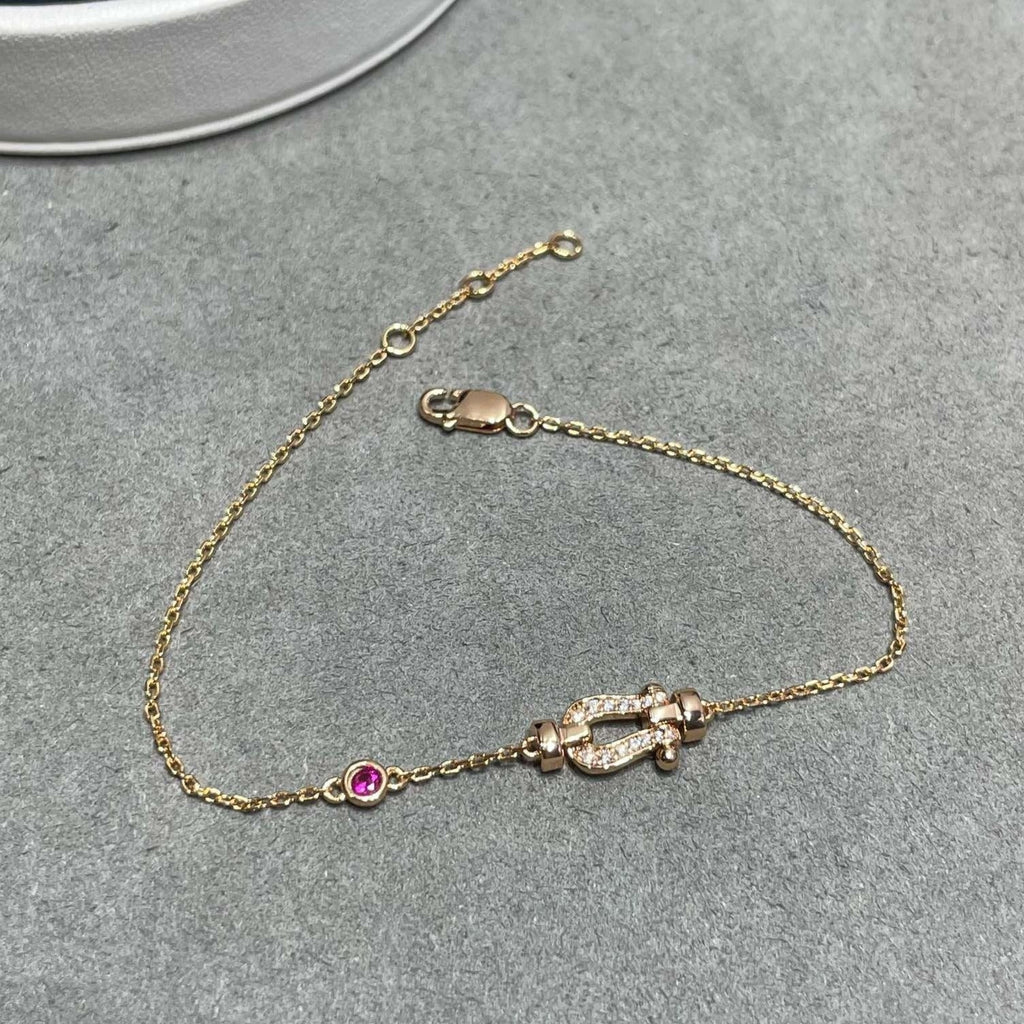 Miro FORCE 10 DIAMOND CHAIN LINK PINK GOLD BRACELET