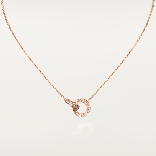 ミロ ラブ 7.6MM ネックレス ローズゴールド＆シルバー フルダイヤモンド