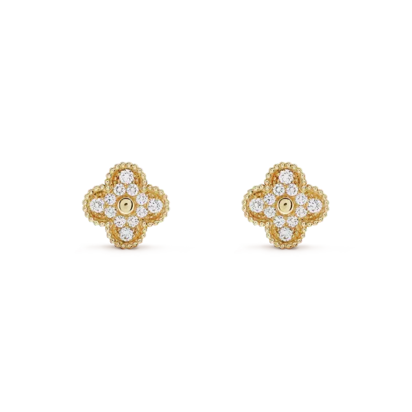 Miro CLOVER MEDIUM 1 MOTIFS FUll DIAMOND EARRINGS