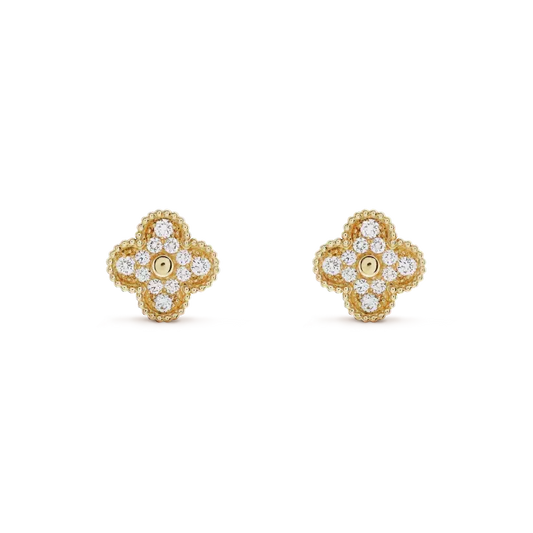 Miro CLOVER MEDIUM 1 MOTIFS FUll DIAMOND EARRINGS