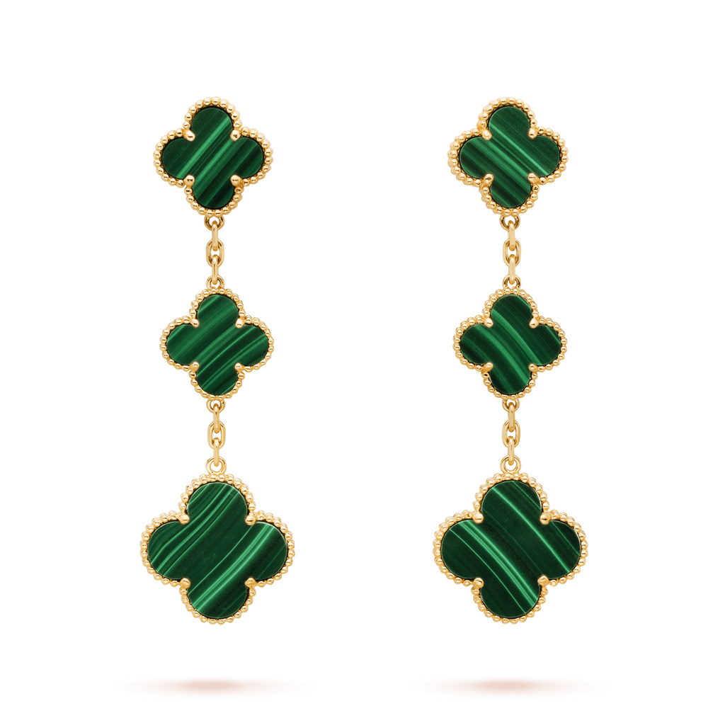 Miro CLOVER MALACHITE 3 MOTIFS GOLD