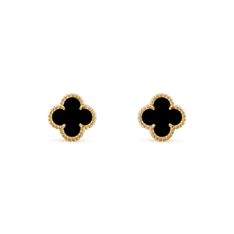 Miro CLOVER MINI 9.5MM BLACK MOP EARRINGS