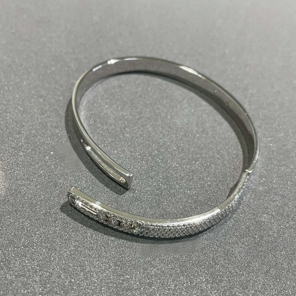 [Miro ]Move Noa Rose Gold Pavé Diamond Bangle Bracelet