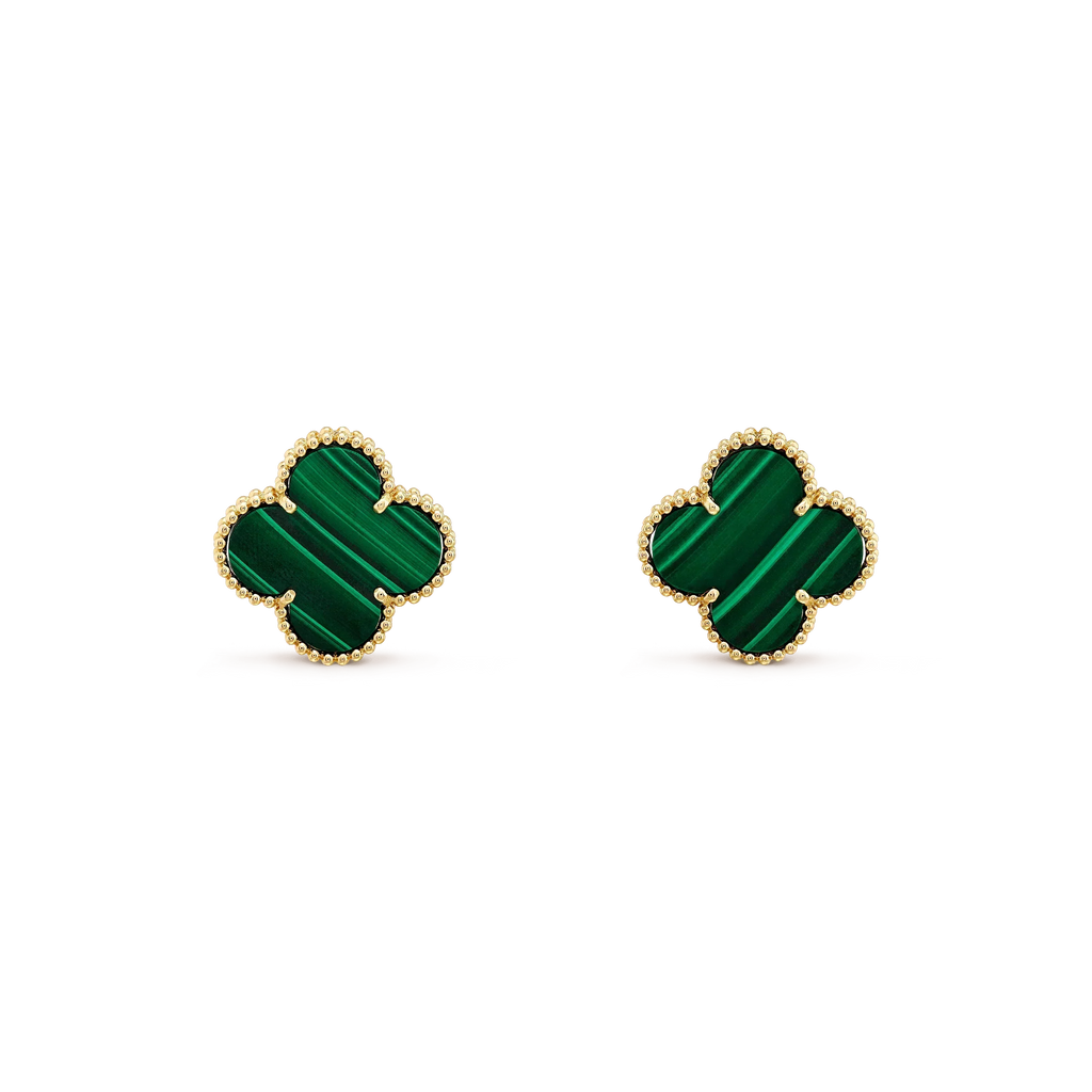 Miro CLOVER MINI 9.5MM MALACHITE  EARRINGS