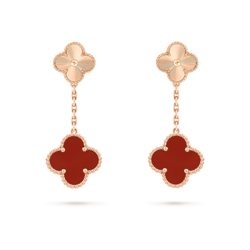 Miro CLOVER 2 MOTIF  LASER CARNELIAN EARRINGS