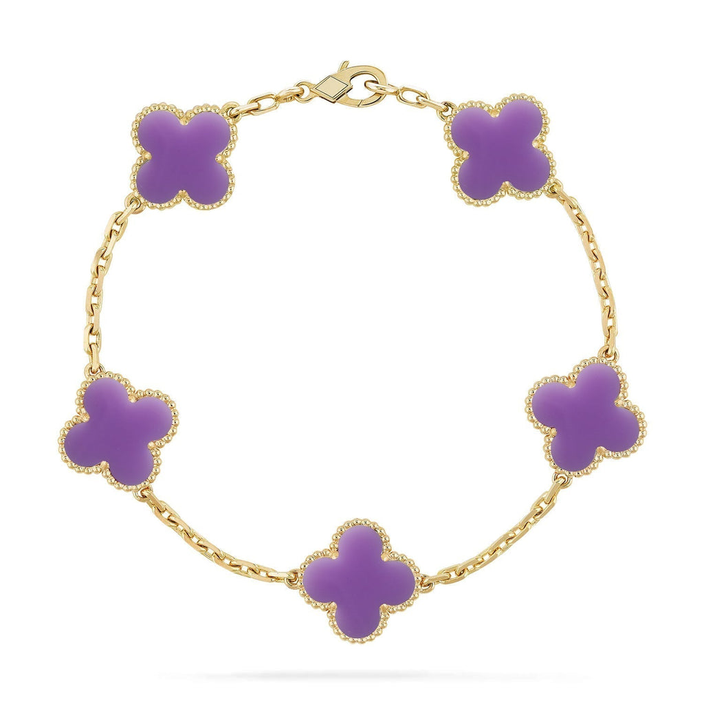 [Miro ]New CLOVER 5 MOTIF LIGHT PURPLE BRACELET COLLECTION
