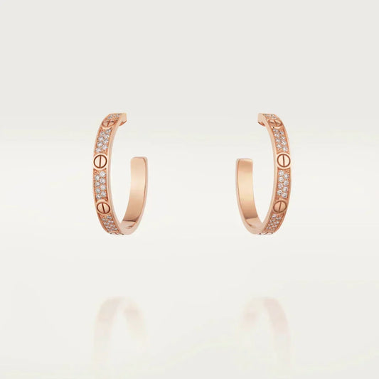 Miro LOVE DIAMOND ピンクゴールド フープピアス