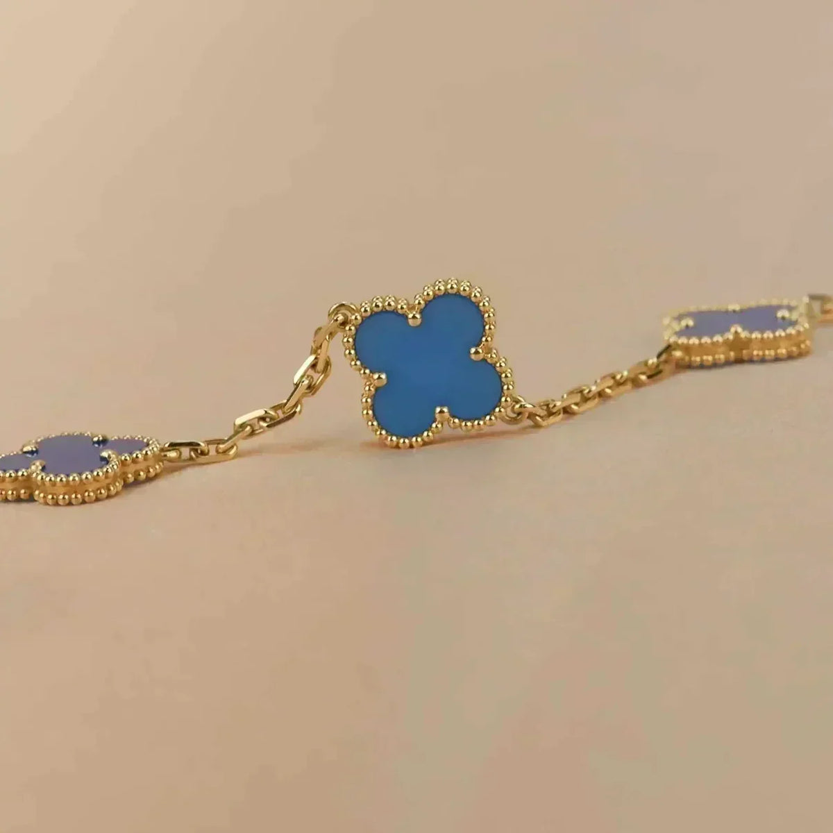 [Miro ]New CLOVER 5 MOTIF BLUE AGATE BRACELET COLLECTION