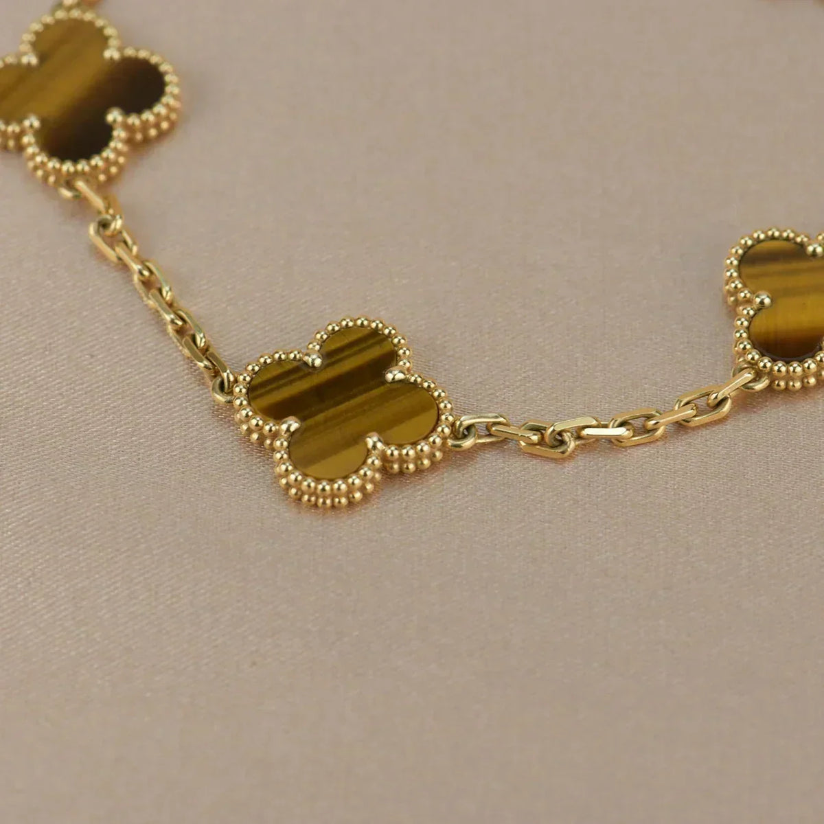 [Miro ]New  CLOVER 5 MOTIFS TIGER EYE BRACELET COLLECTION