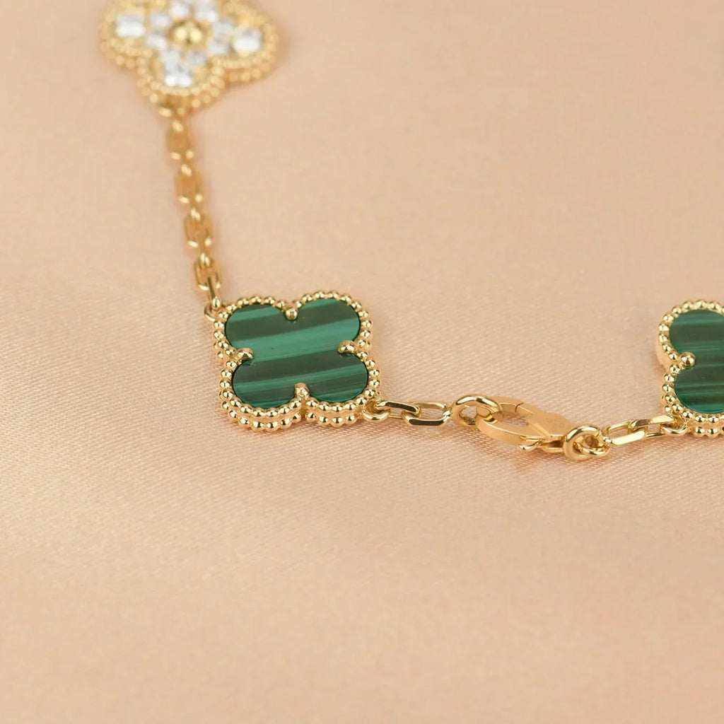 [Miro ]New  CLOVER 5 MOTIF MALACHITE BRACELET COLLECTION