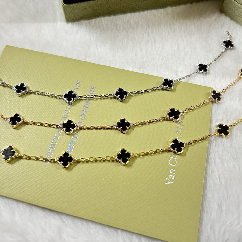 [Miro ]CLOVER 6 MOTIF  ONYXS BRACELET