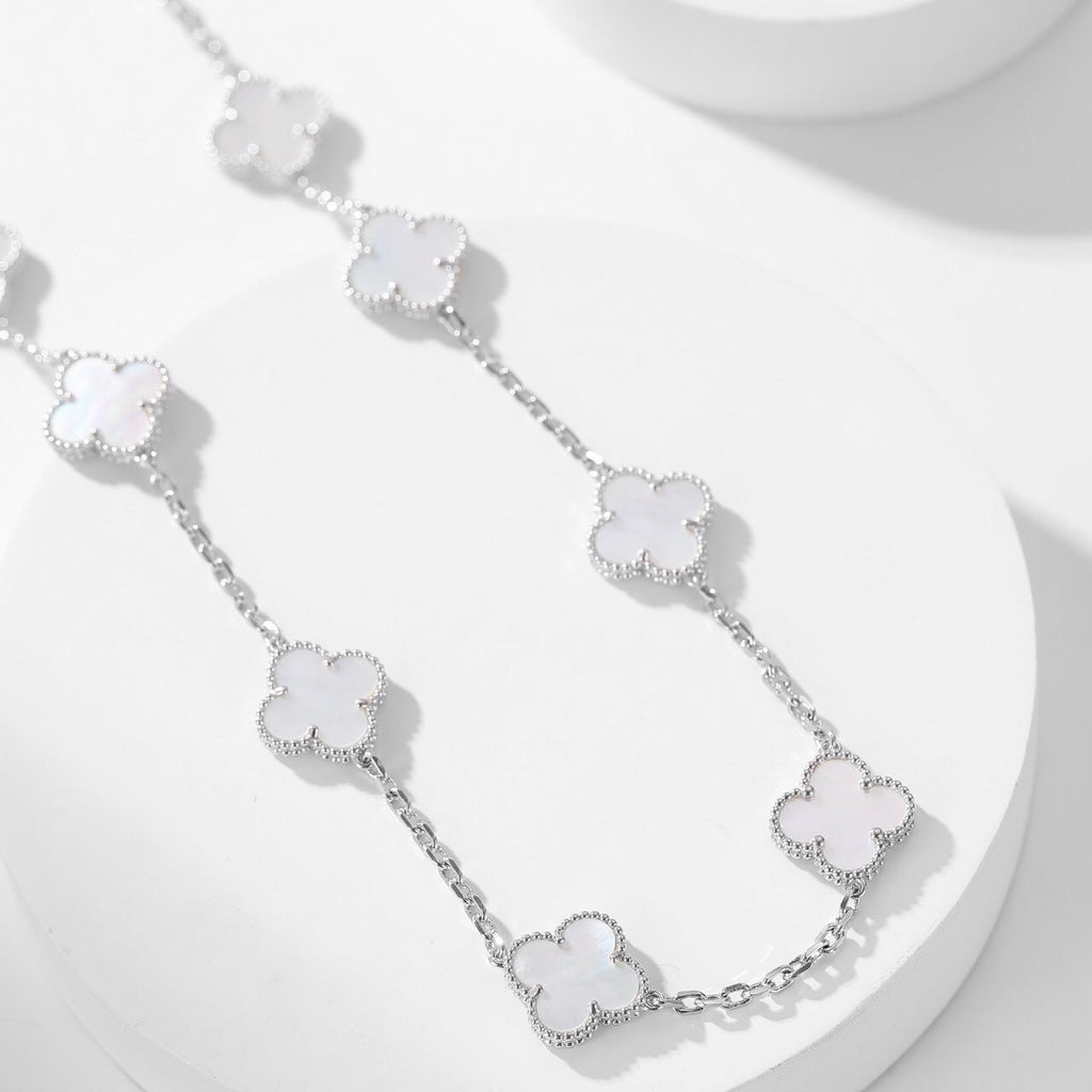 Miro CLOVER 10 MOTIFS WHITE MOTHER OF PEARL NECKLACE