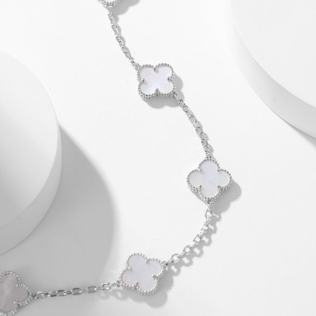 Miro CLOVER 10 MOTIFS WHITE MOTHER OF PEARL NECKLACE