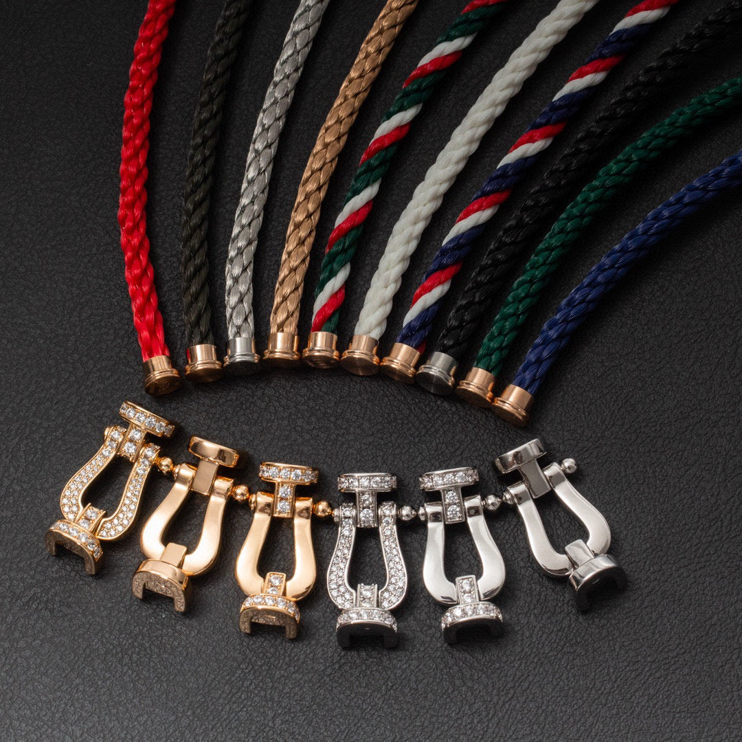 Miro FORCE LARGE HORSESHOE HALF DIAMOND BRACELET ROSE GOLD