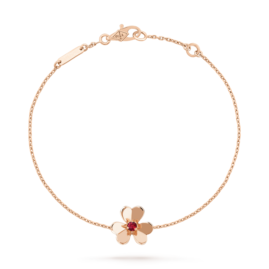 Miro FRIVOLE GOLD FLOWER PINK MALACHITE BRACELET