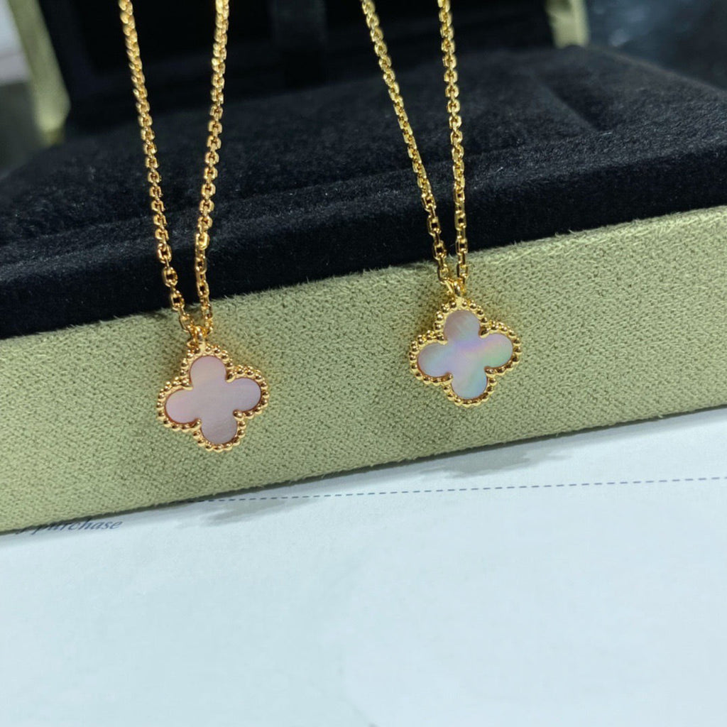 Miro CLOVER 15MM PINK MOTHER-OF-PEARL SINGLE FLOWER NECKLACE