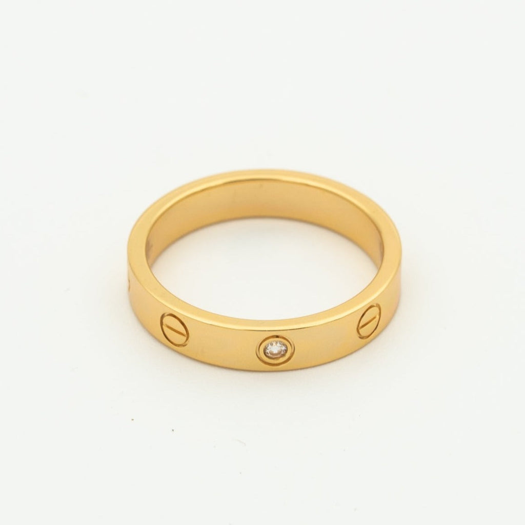 Miro LOVE RING 4MM 1 DIAMOND PINK GOLD