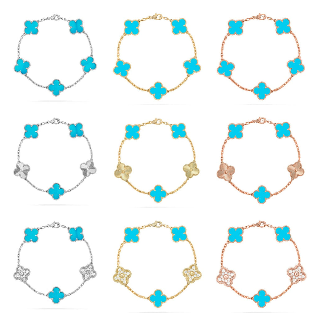 [Miro ]New  CLOVER 5 MOTIF TURQUOISE BRACELET COLLECTION