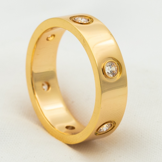 ミロ ラブリング 5.5MM 6Pダイヤ ピンクゴールド