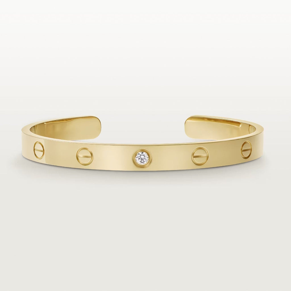 Miro LOVE BRACELET 6.1MM 1 DIAMOND OPEN CUFF