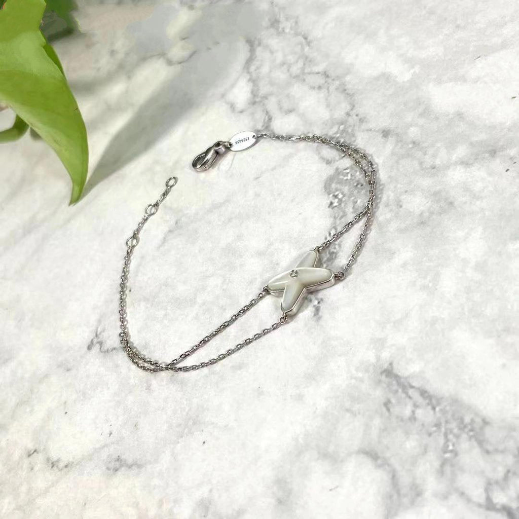Miro JEUX BRACELET WHITE MOP SILVER 1 DIAMOND
