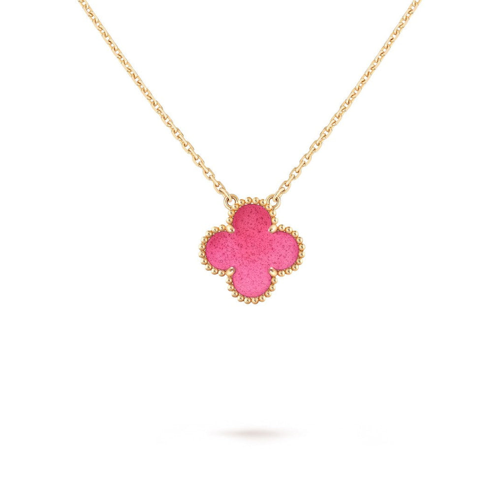 [Miro] NEW CLOVER 15MM PINK ENAMEL NECKLACE