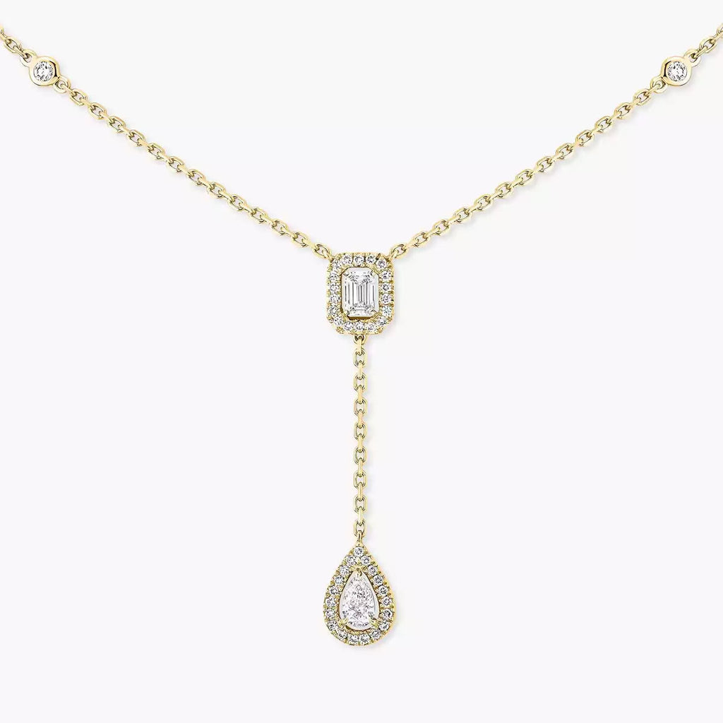 [Miro ]Gold Diamond Tie Necklace