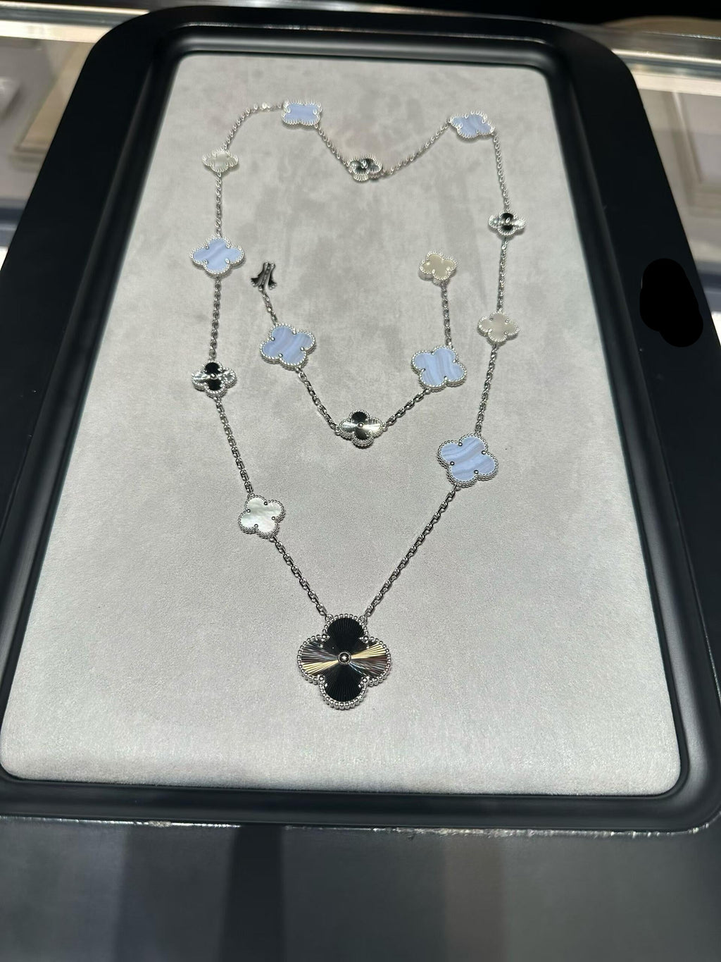[Miro ] 25 NEW CLOVER 15 MOTIFS PURPLE CHALCEDONY
