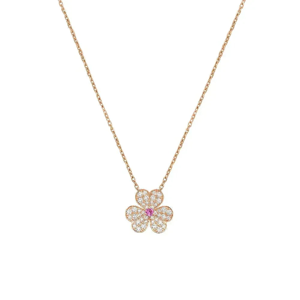 Miro FRIVOLE ROSE GOLD FLOWER DIAMOND NECKLACE