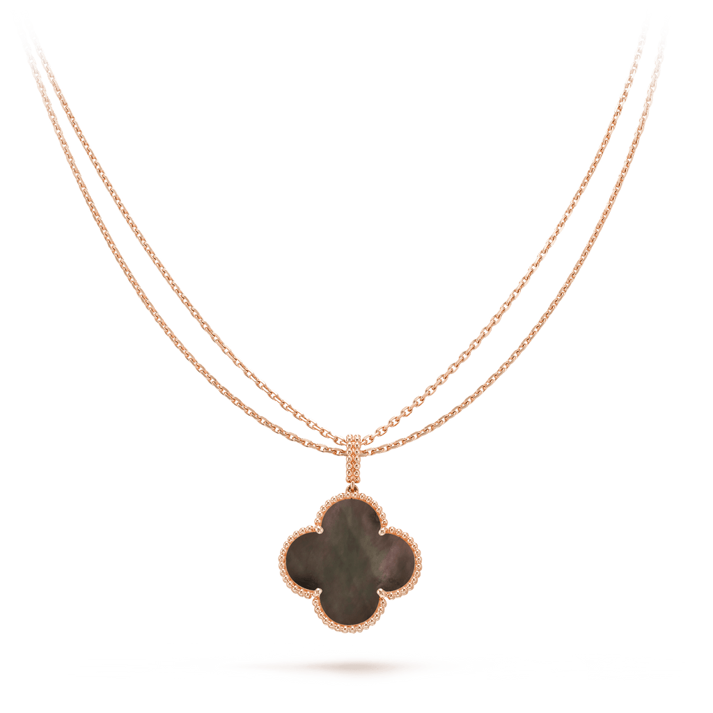 Miro CLOVER 25MM GOLD DARK MOP BIG CLOVER NECKLACE