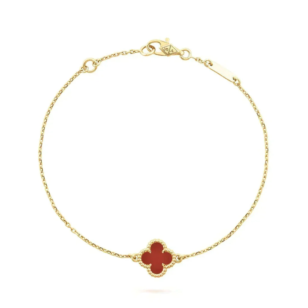 Miro CLOVER  CARNELIAN SINGLE FLOWER BRACELET