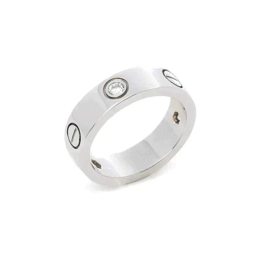 Miro LOVE RING 5.5MM 3 DIAMONDS SILVER