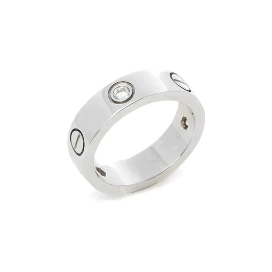 Miro ラブリング 5.5MM 3ダイヤモンド シルバー